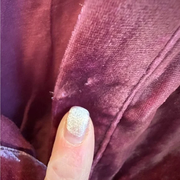 Medium Anthropologie somerset mini dress velvet mauve pink pockets smocked - Picture 8 of 17